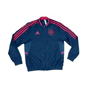 Adidas Manchester United MUFC Soccer Youth L Full Zip Track Jacket Windbreaker